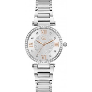 GUESS Collection Ladies Crystals Silver Stainless Steel Bracelet Y64004L1MF
